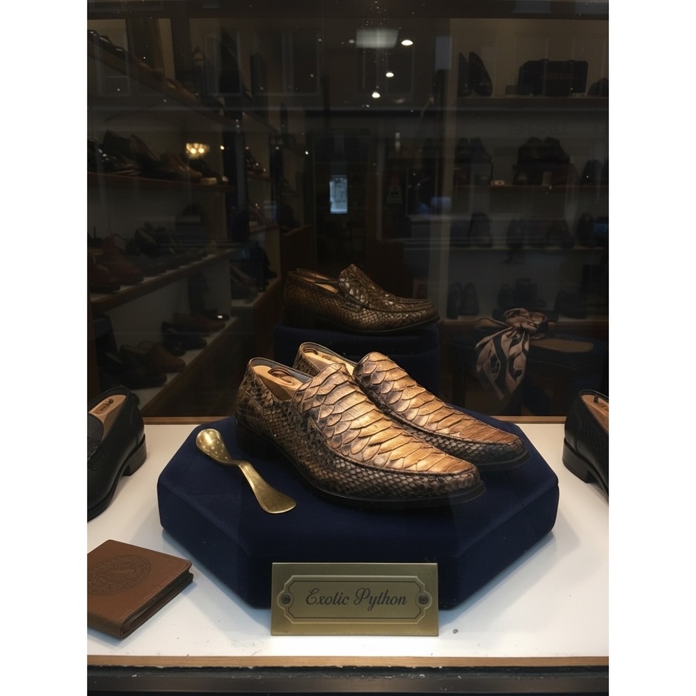 Cole Haan Genuine Python Dress Shoes Men 11.5 Brown Rare Special Edition - Picture 15 of 15